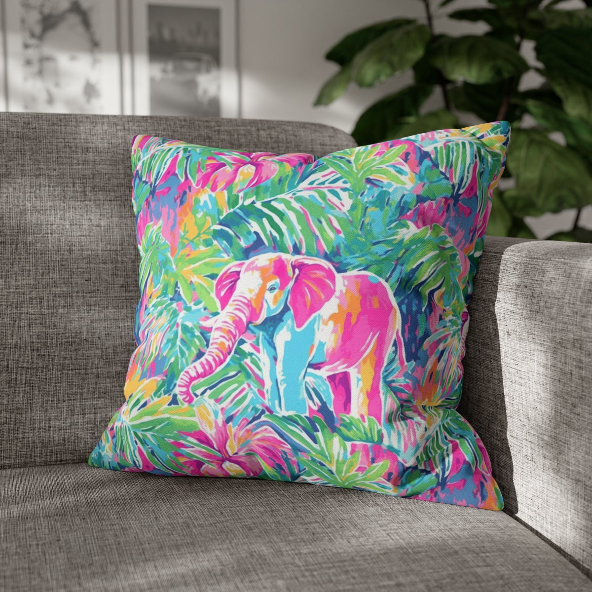 West Palm Beach Inspired Pillow, Palm Tree, Dorm Room Decor, Beach House, Pink Elephant Home Decor, Dorm Room Decor