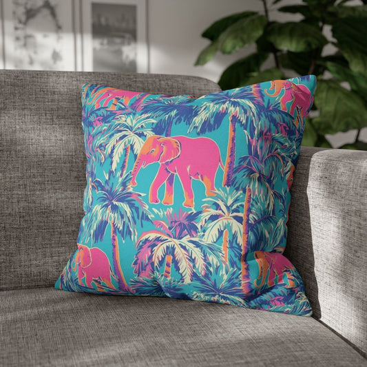 West Palm Beach Inspired Pillow, Tropical Living Room Pillow, Palm Tree, Beach House, Pink Elephant Home Decor, Dorm Room Decor