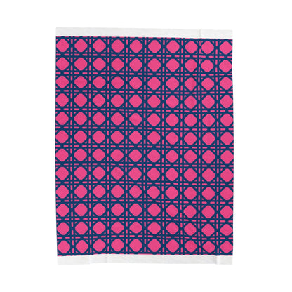 Home Decor Blanket, Gift, Pink and Navy Preppy