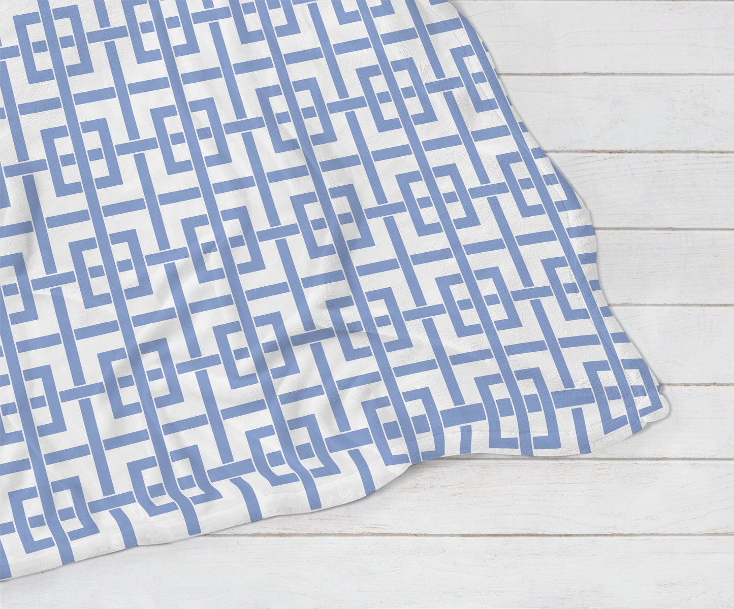 Home Decor Blanket, Gift, Blue Lattice Print