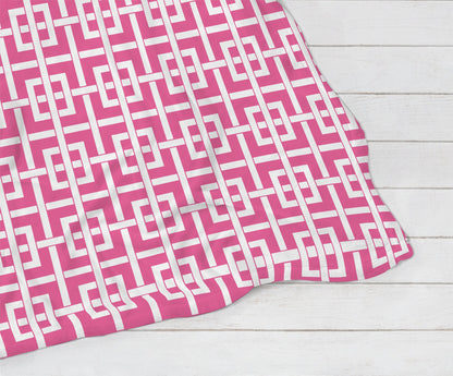 Home Decor Blanket, Gift, Pink Lattice