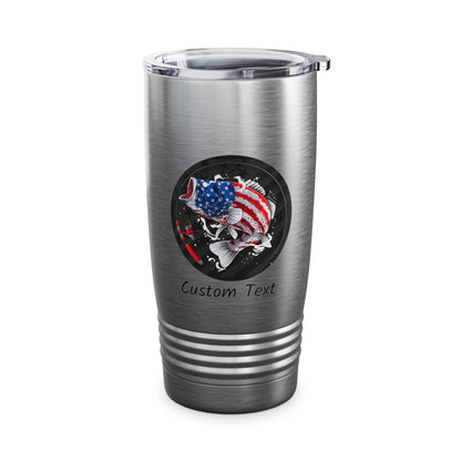 Bass Fishing Father's Day Gift, Fishing Tumbler, Gift for Him, Patriotic Cup