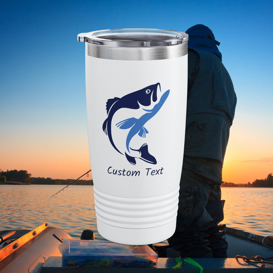 Bass Fishing Father's Day Gift, Fishing Tumbler, Gift for Him, Trout, Crappie, Bass Fish