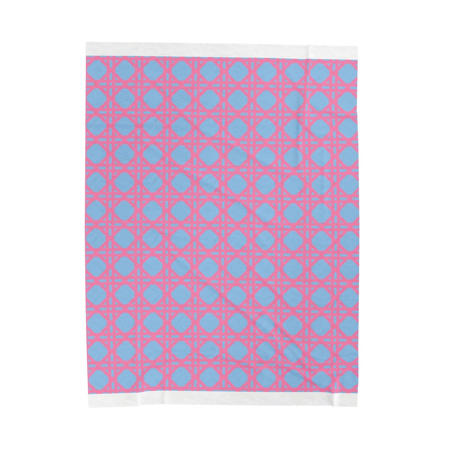 Home Decor Blanket, Gift, Light Blue and Pink Preppy