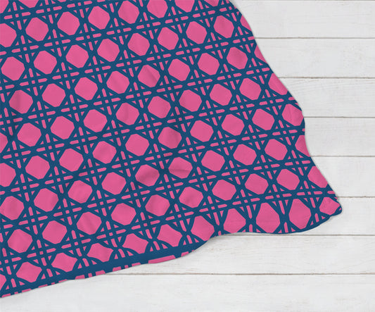 Home Decor Blanket, Gift, Pink and Navy Preppy