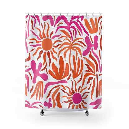 Custom Shower Curtain, Pink and Orange Home Decor, Gift For Her, Bathroom Decor, Dorm Bathroom