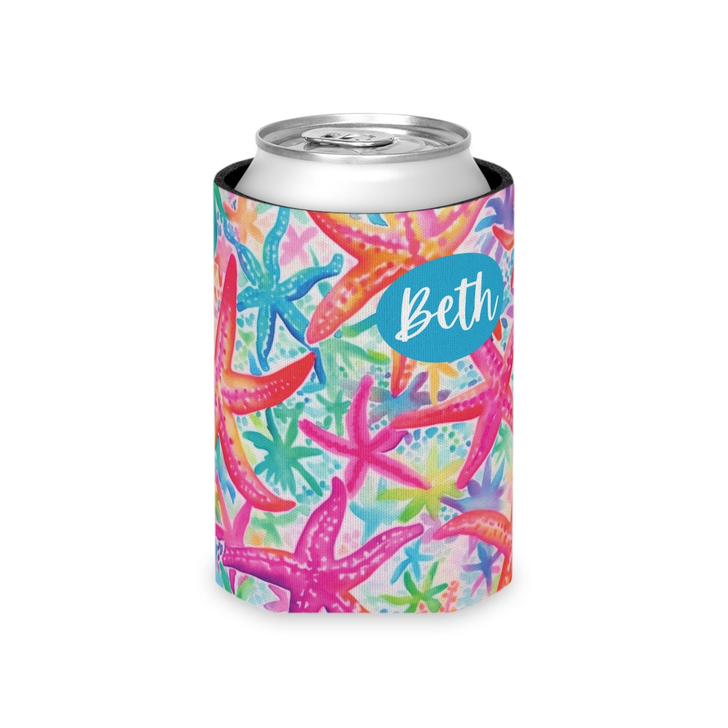 Personalized Can Cooler Bachelorette Koozie Family Vacation Custom Name Can Cooler Birthday Favors Bachelorette Party Favors Star Fish