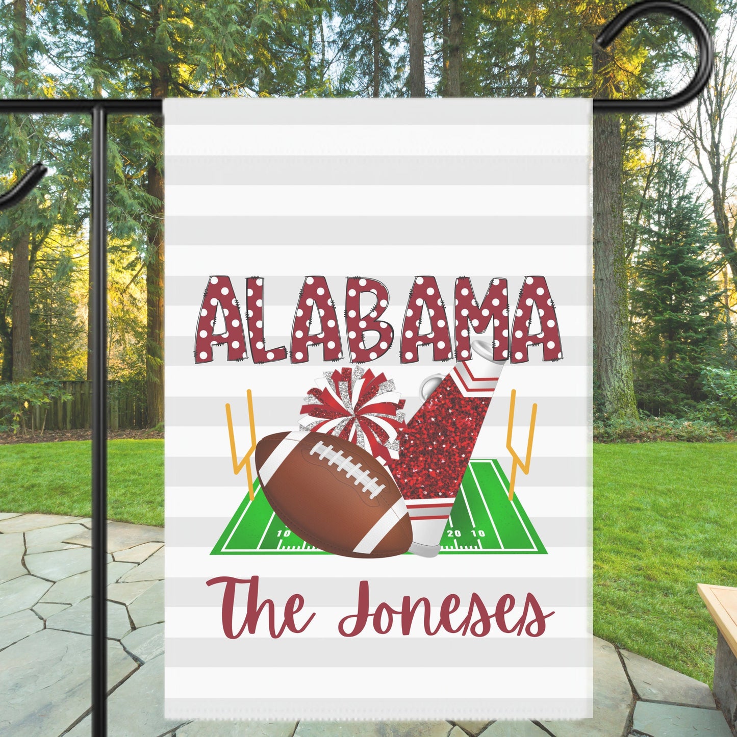 Alabama Football Spirit Flags, Crimson Home Decor, Gift for Football Fans