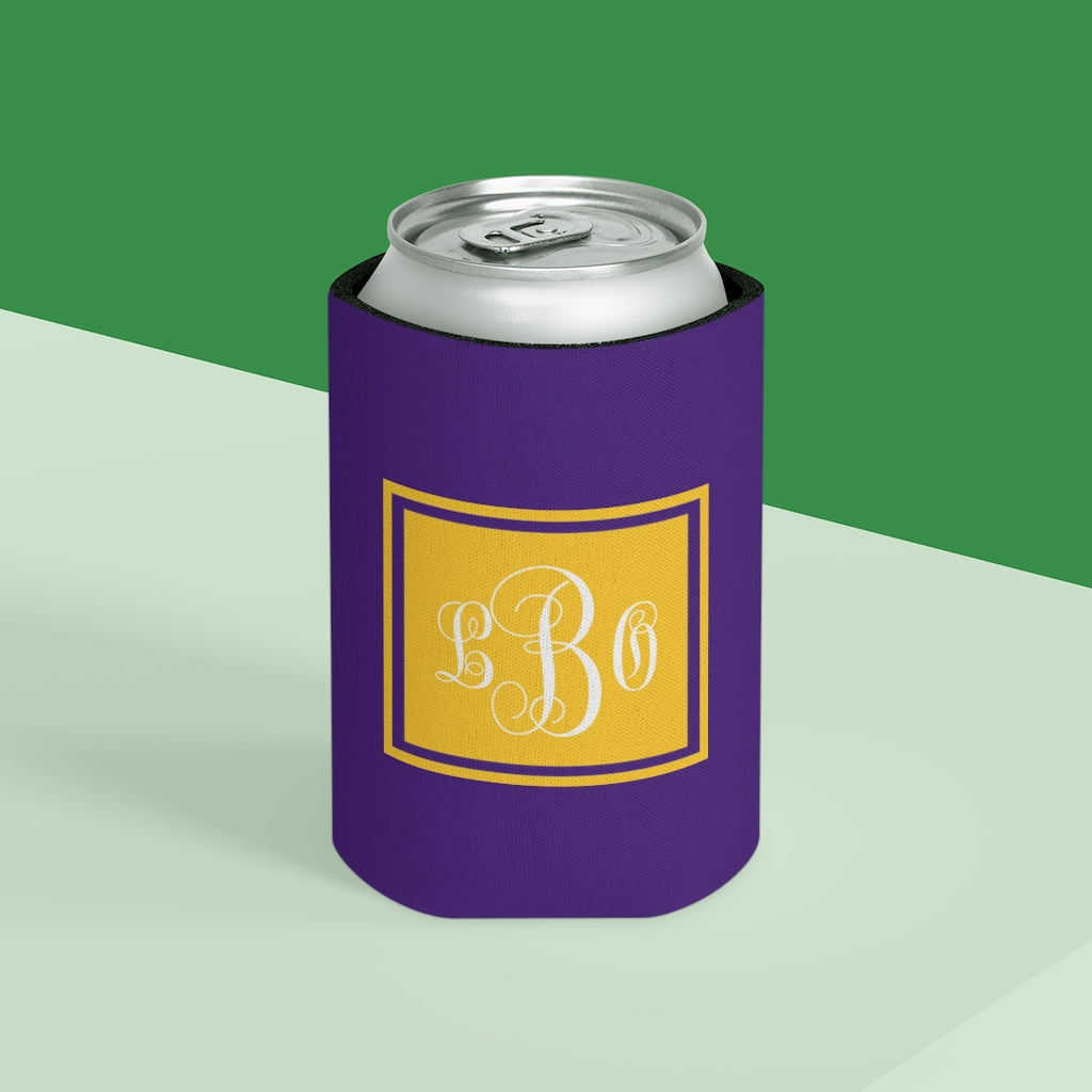 Purple/Gold College Game Day Can Coozie | Team Spirit | Monogram | Personalized