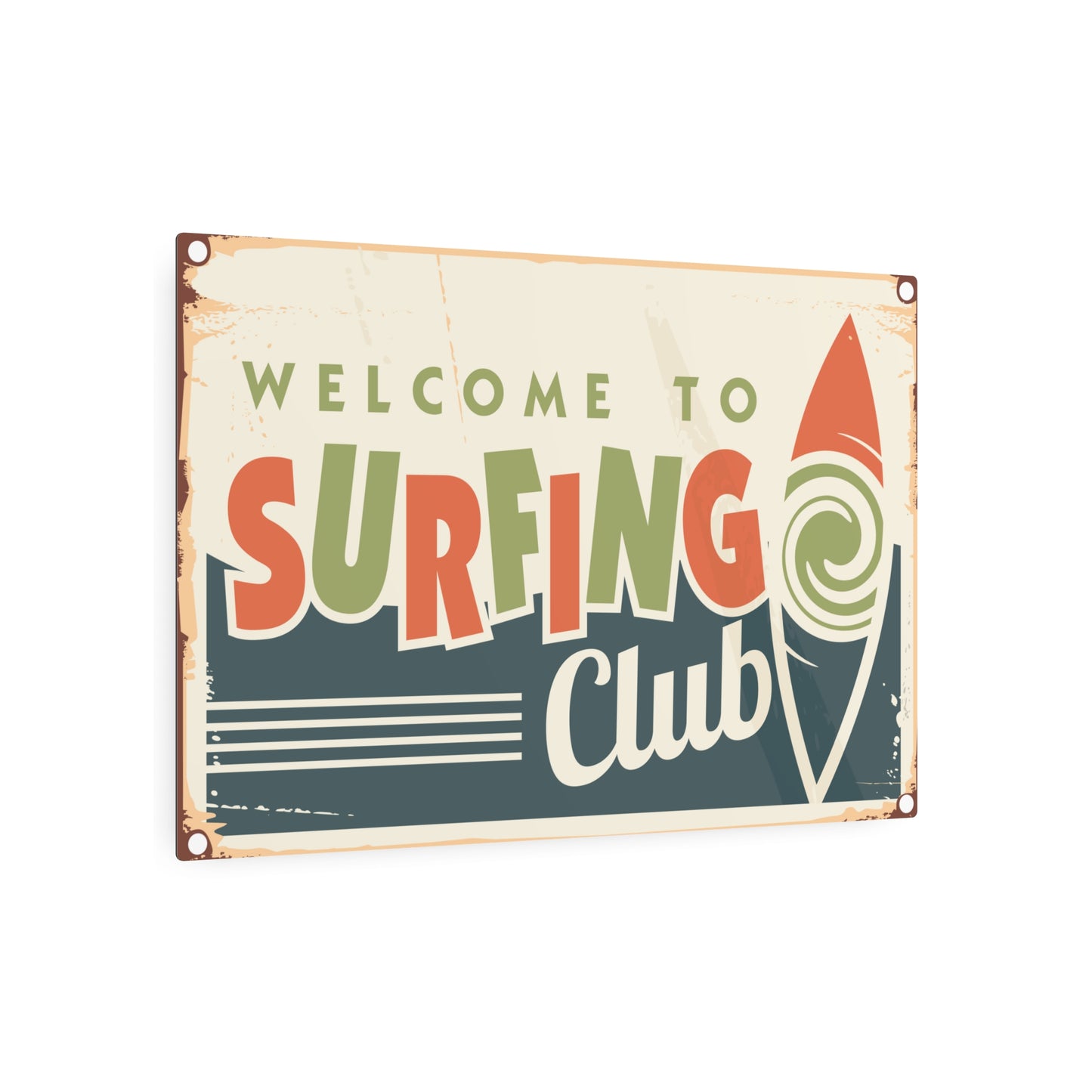 Welcome To Surfing Club Aluminum Sign | Beach House | Ocean Decor | Surf