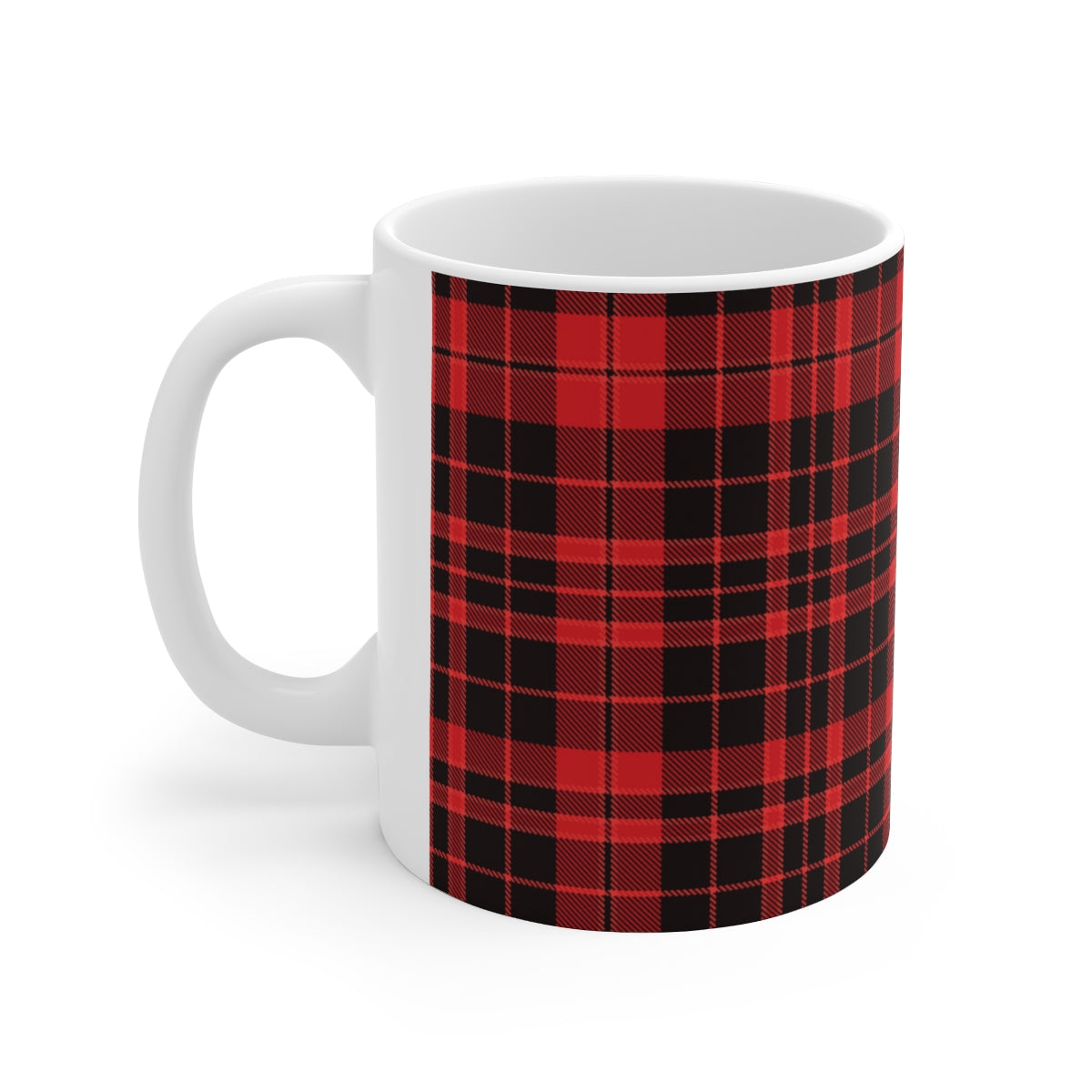 Personalized Plaid Coffee and Hot Cocoa Mug | 11 0z | Ceramic | Father Brother Friend Gift