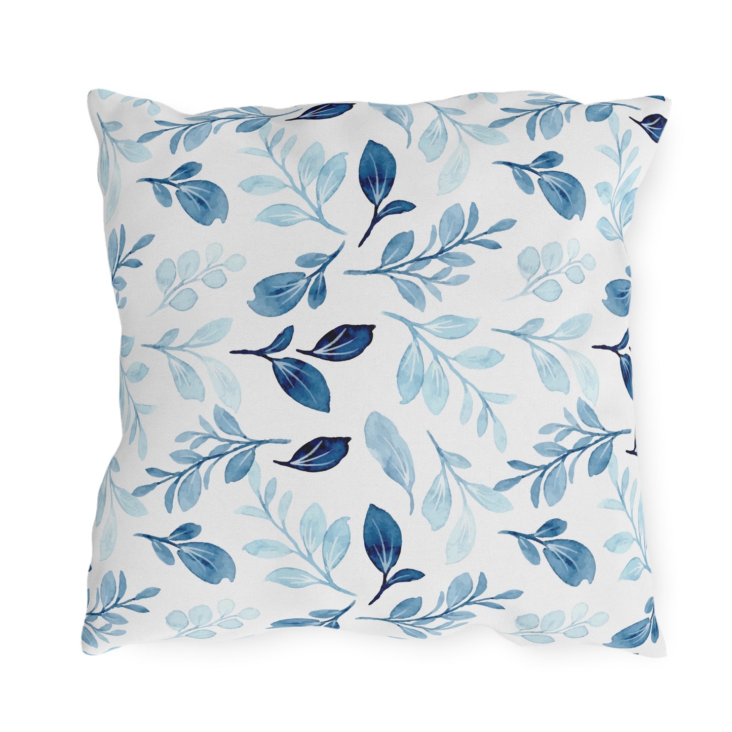 Outdoor Blue Pillow with Flowers | Front Porch Pillow | Back Porch Pillow