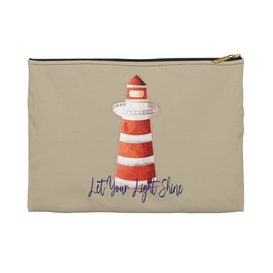 Nautical Lighthouse "Let Your Light Shine" Accessory Pouch | Coordinated with Nautical Anchor Tote Bag