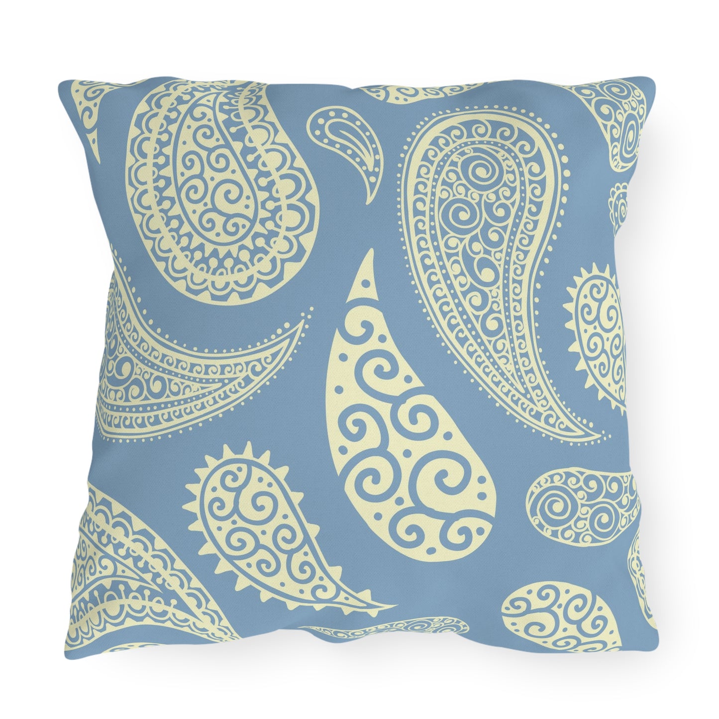 Outdoor Pillow Pale Blue and White Paisley | Front Porch Pillow | Back Porch Pillow