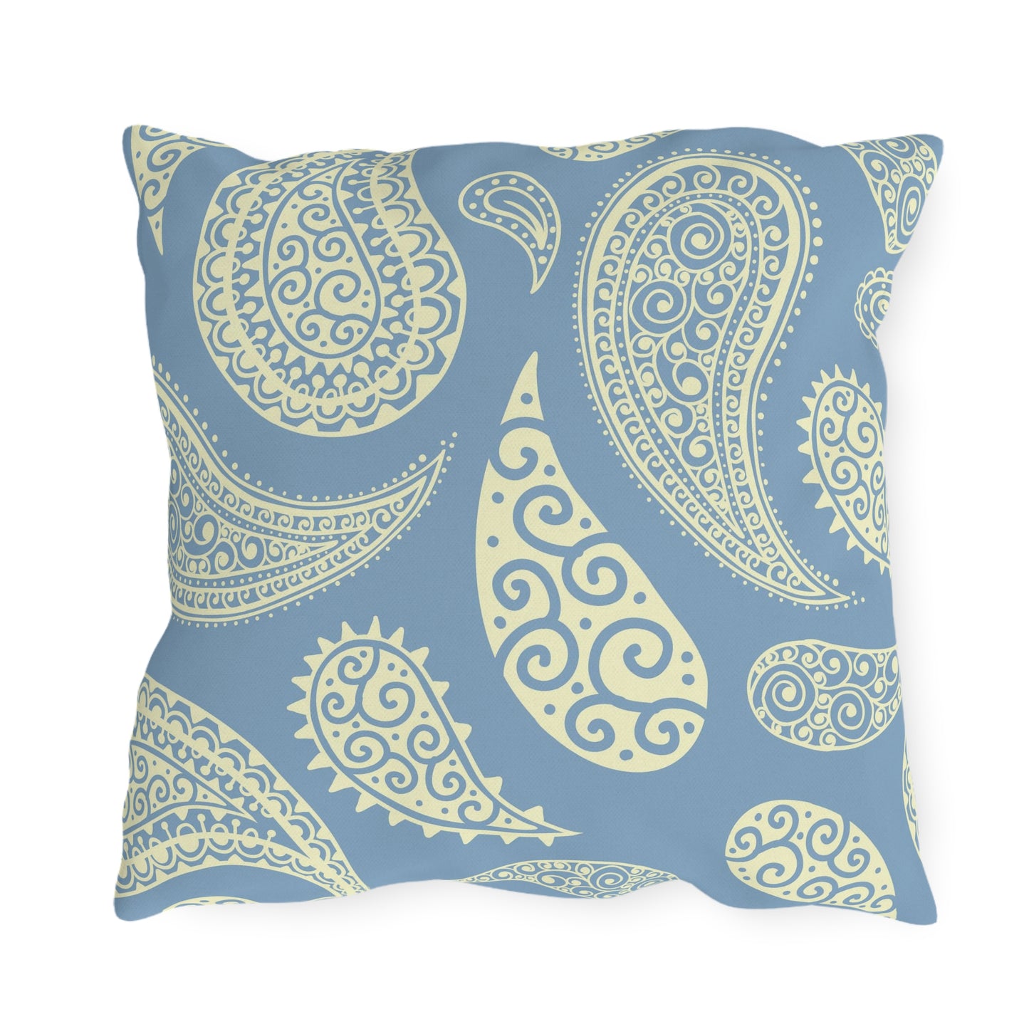 Outdoor Pillow Pale Blue and White Paisley | Front Porch Pillow | Back Porch Pillow