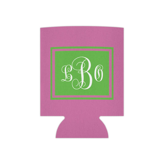 Pink/Green College Game Day Can Coozie | Team Spirit | Monogram | Personalized | Sorority