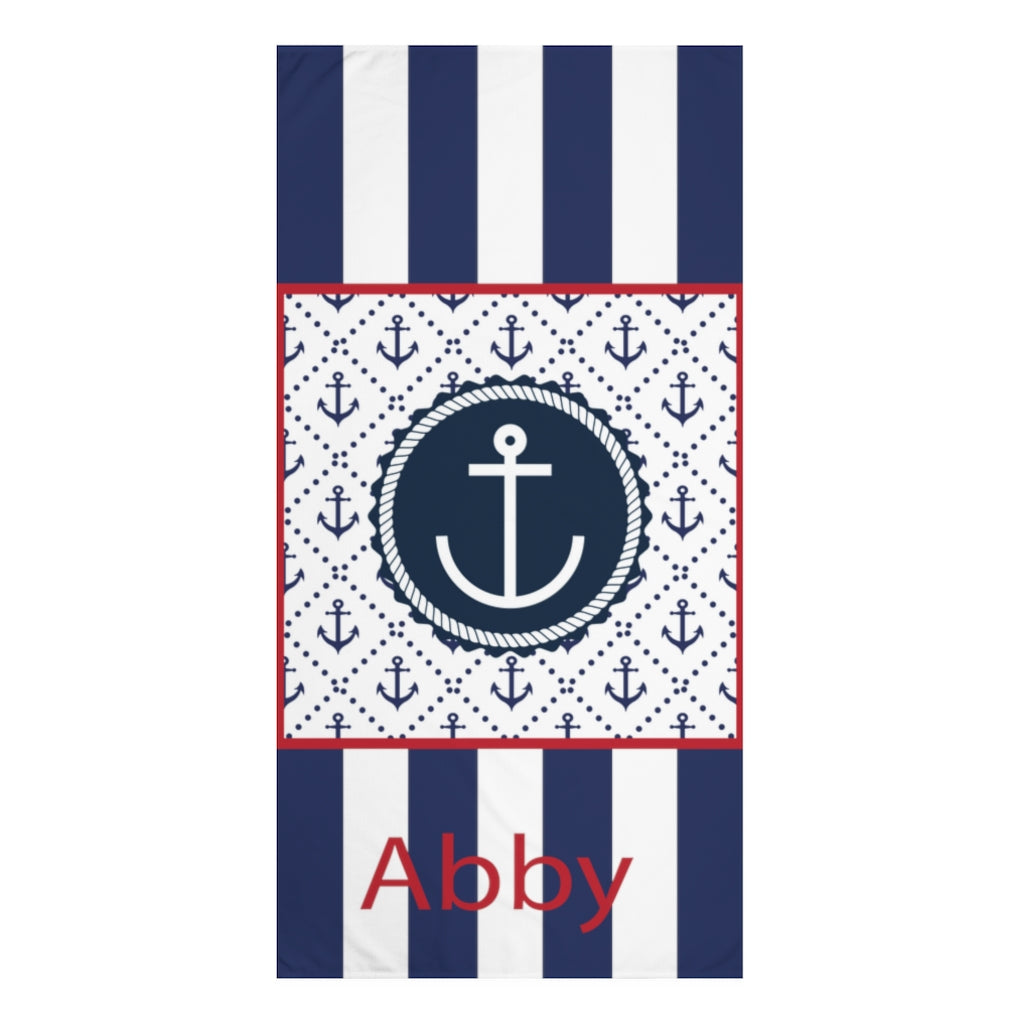 Personalized Nautical Beach Towel