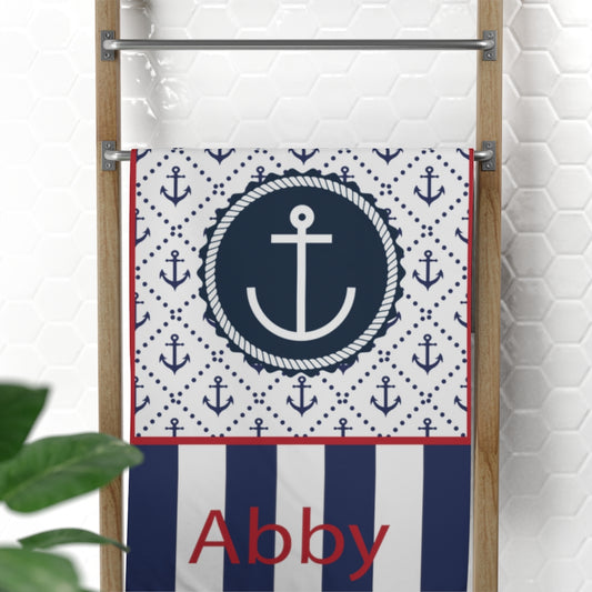 Personalized Nautical Beach Towel