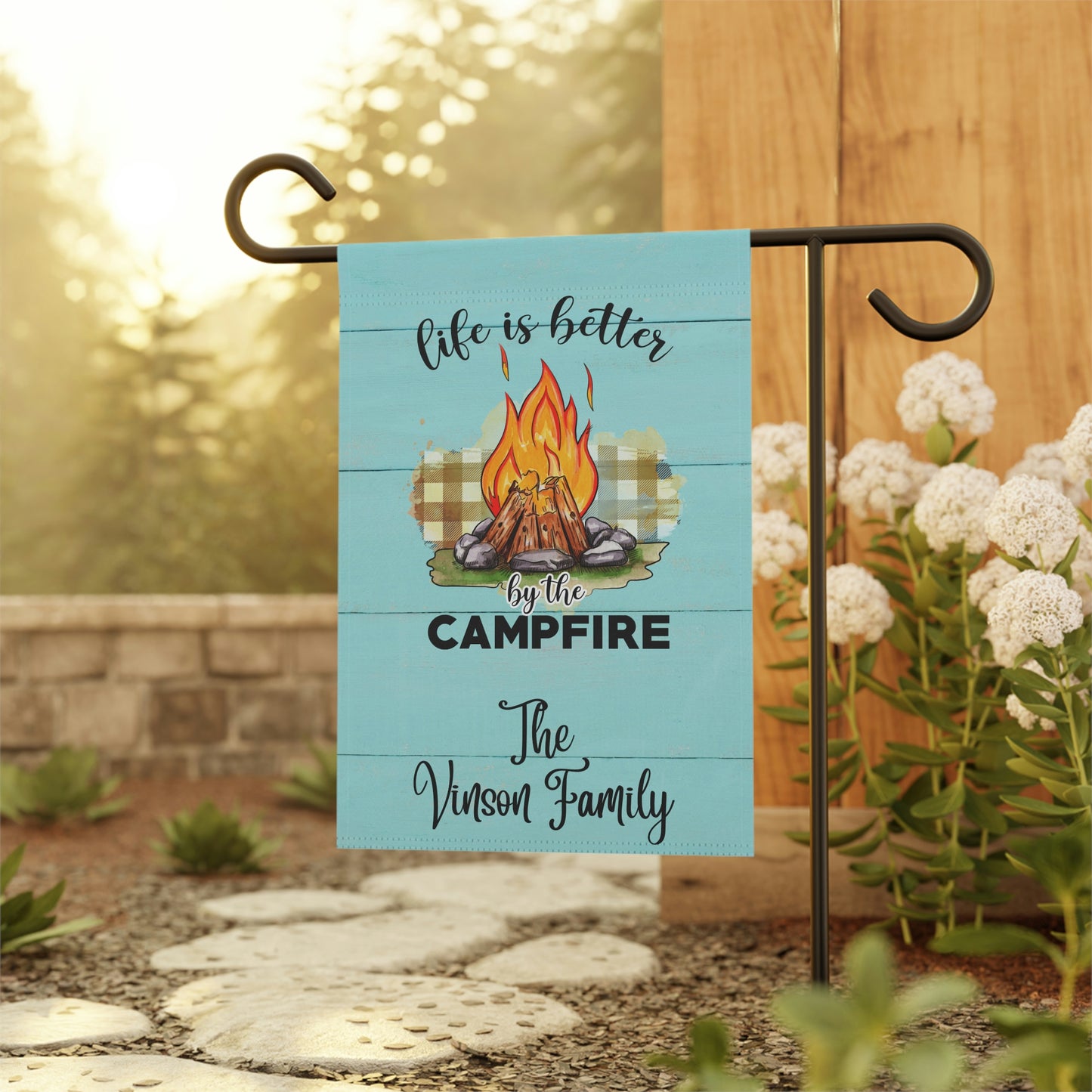 Life Is Better Camping Garden Flags | Camping Is Our Happy Place | Camping Personalized Name Flag