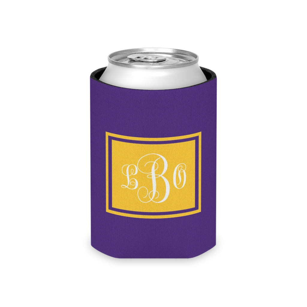 Purple/Gold College Game Day Can Coozie | Team Spirit | Monogram | Personalized