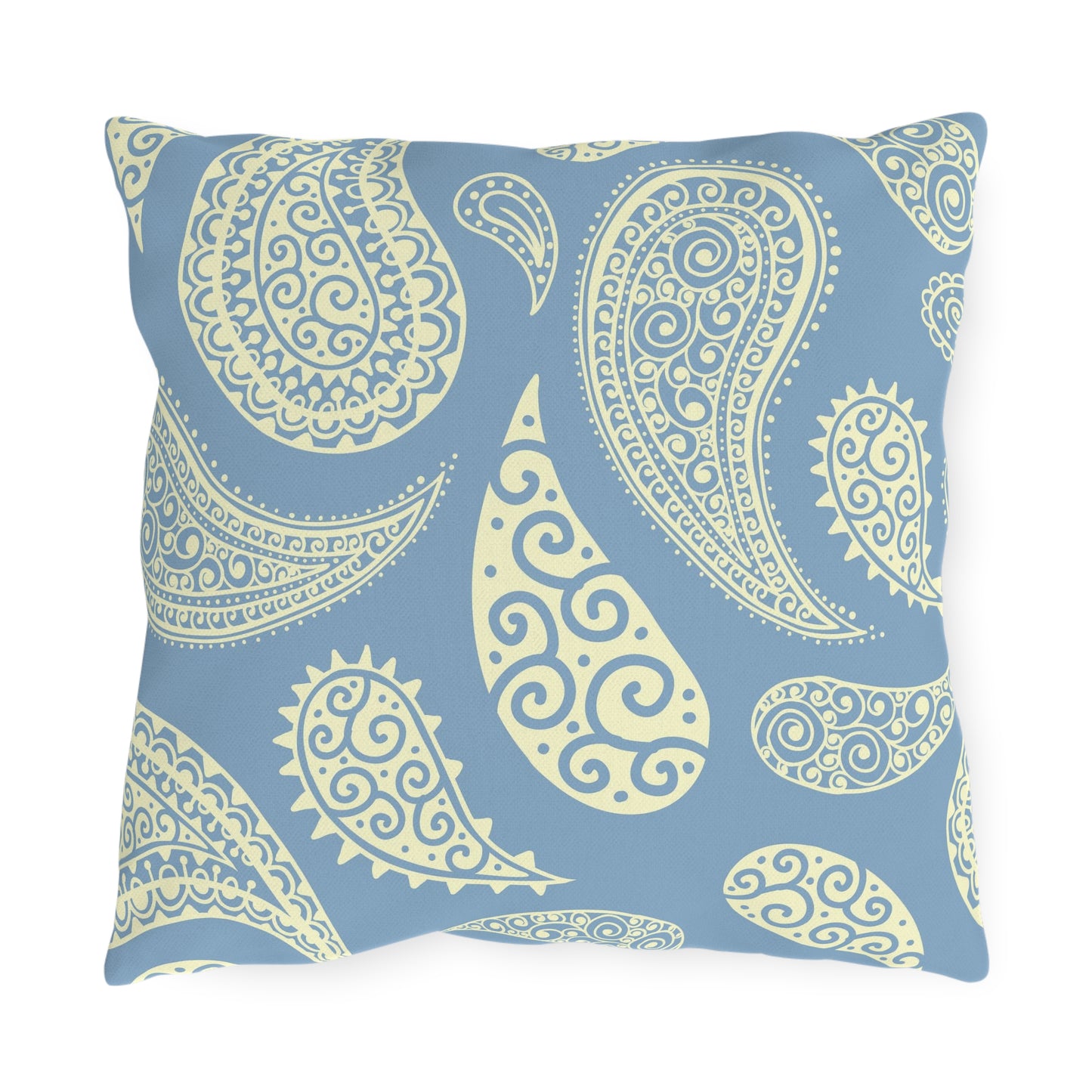 Outdoor Pillow Pale Blue and White Paisley | Front Porch Pillow | Back Porch Pillow