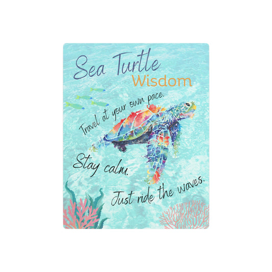 Sea Turtle |  Aluminum Sign | Sea Turtle Wisdom Sign | Beach House Decor | Quotes about the ocean