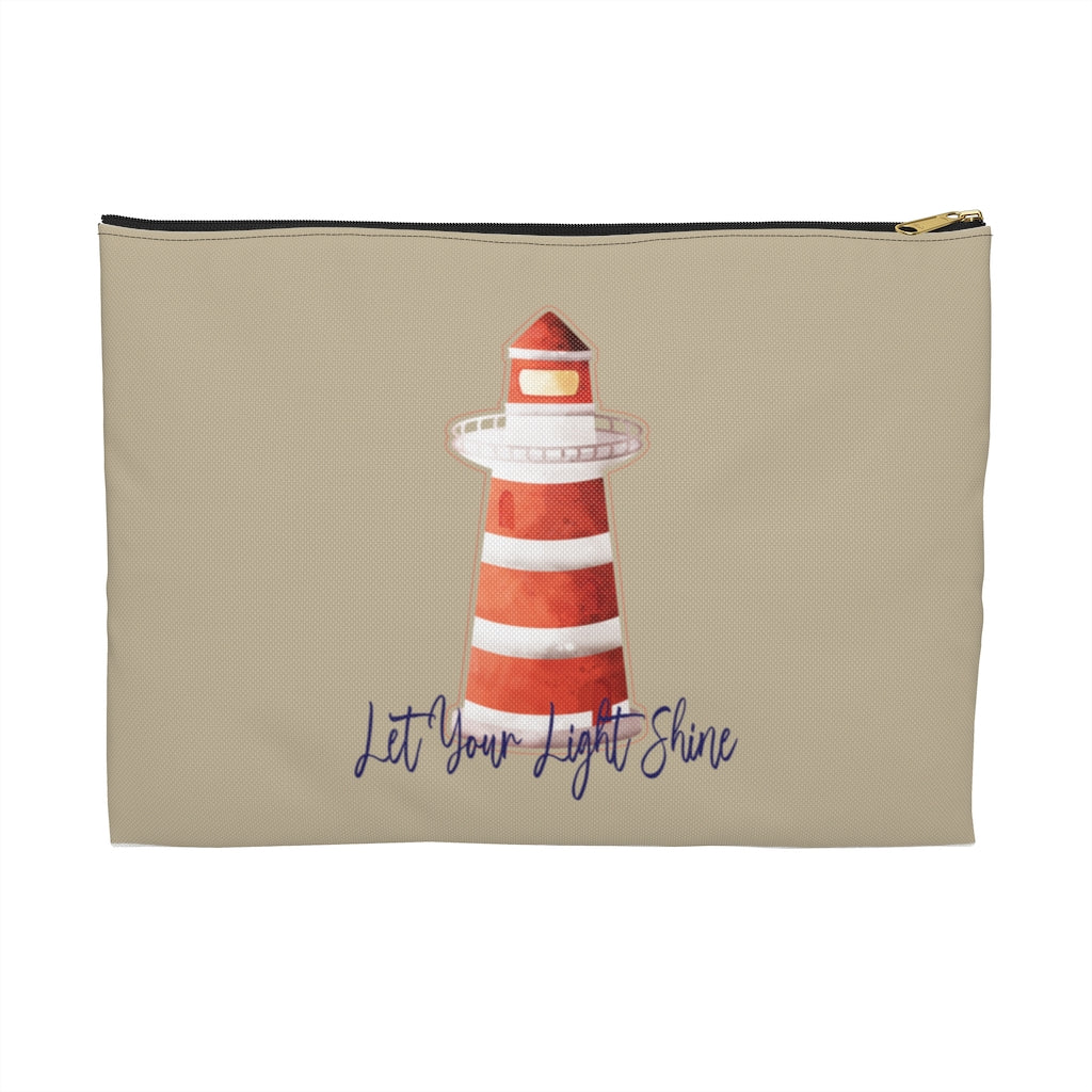 Nautical Lighthouse "Let Your Light Shine" Accessory Pouch | Coordinated with Nautical Anchor Tote Bag