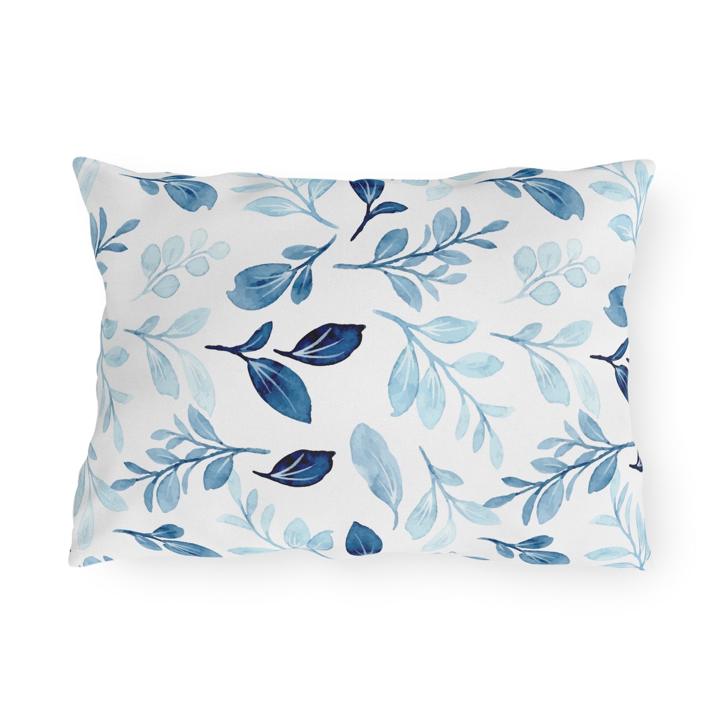 Outdoor Blue Pillow with Flowers | Front Porch Pillow | Back Porch Pillow