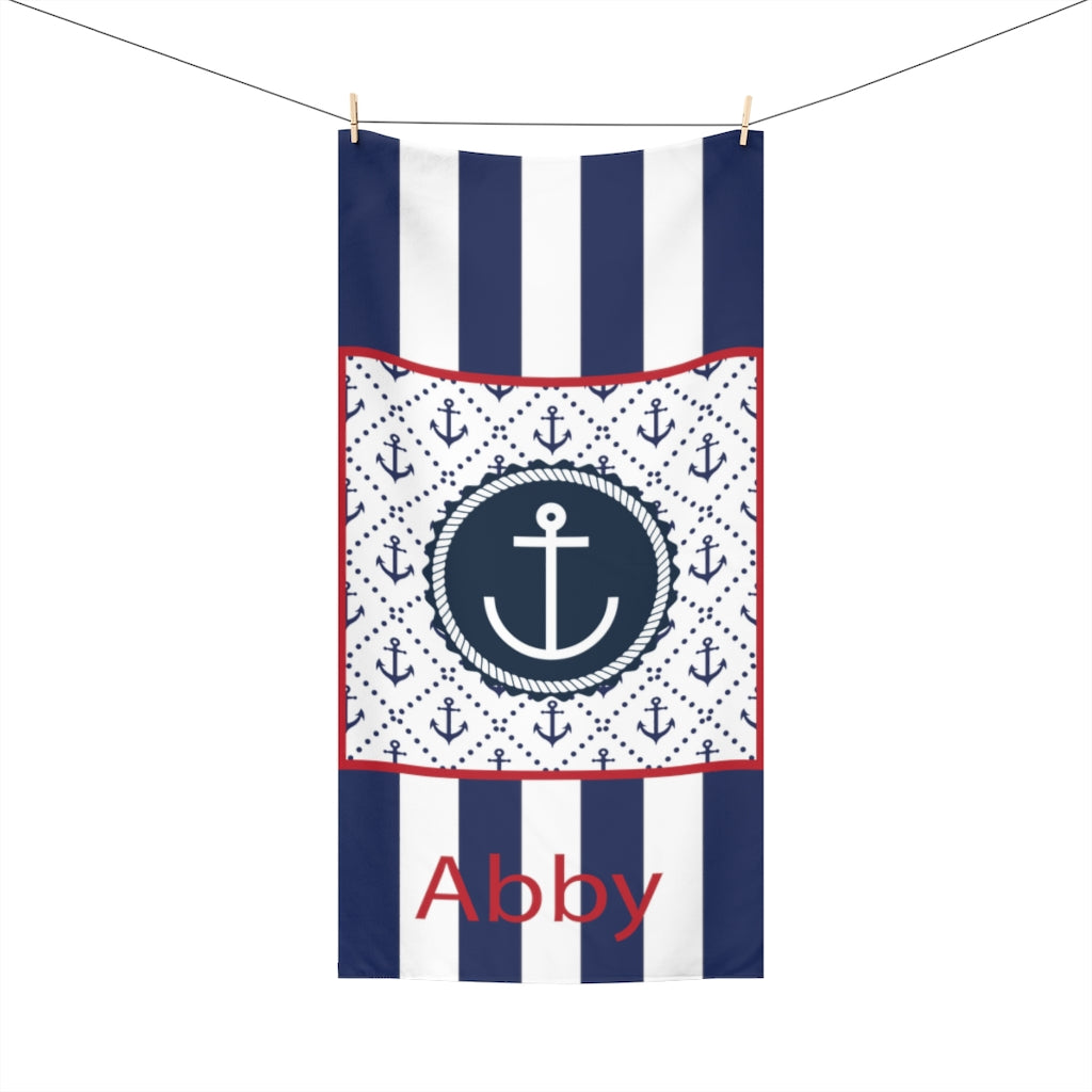 Personalized Nautical Beach Towel