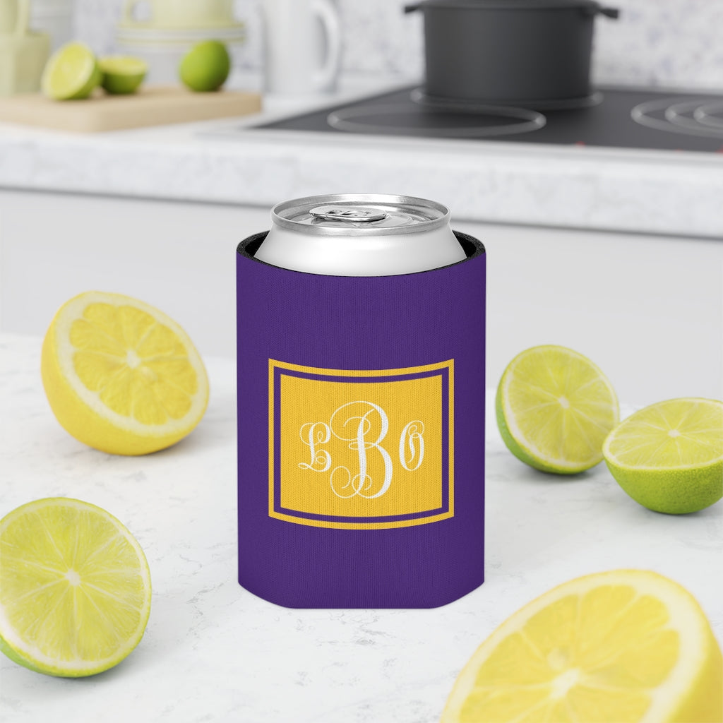 Purple/Gold College Game Day Can Coozie | Team Spirit | Monogram | Personalized