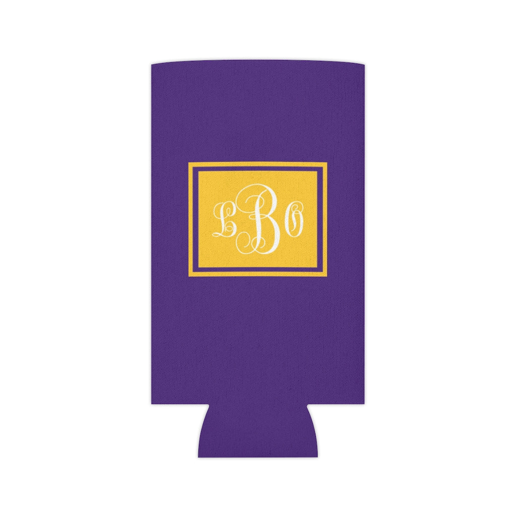 Purple/Gold College Game Day Can Coozie | Team Spirit | Monogram | Personalized