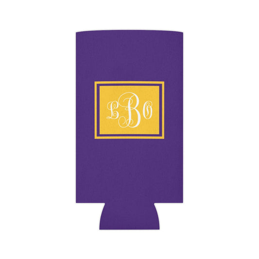 Purple/Gold College Game Day Can Coozie | Team Spirit | Monogram | Personalized