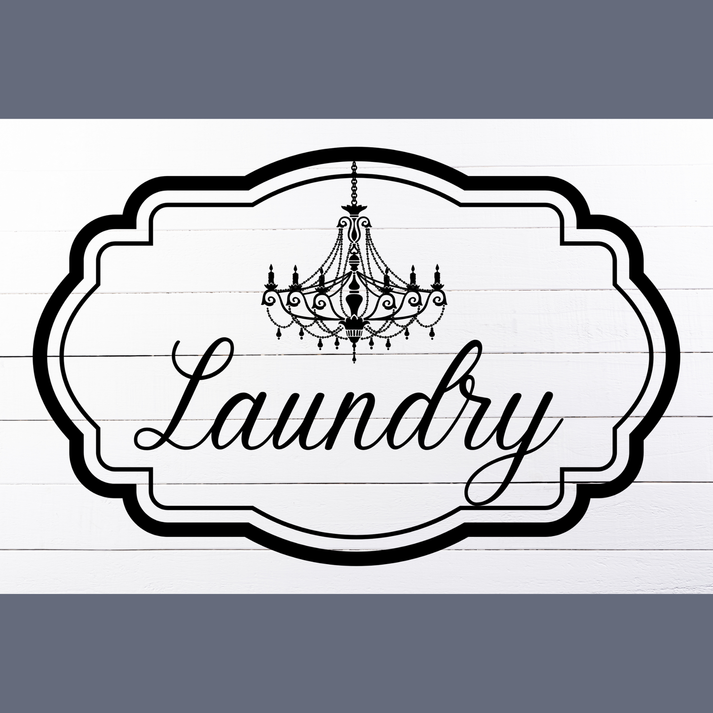 Laundry Aluminum Sign | Classic Design | Chandelier Damask | Laundry Room Wall Art