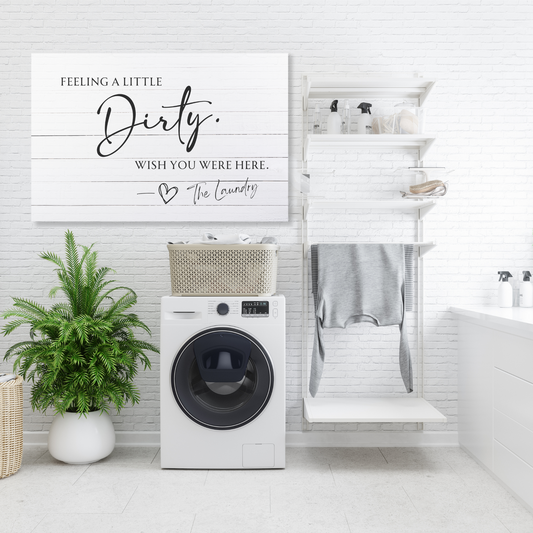 Feeling Dirty Laundry Aluminum Sign | Personalized | Coastal | Custom Name Sign for Patio | Laundry Room Wall Art