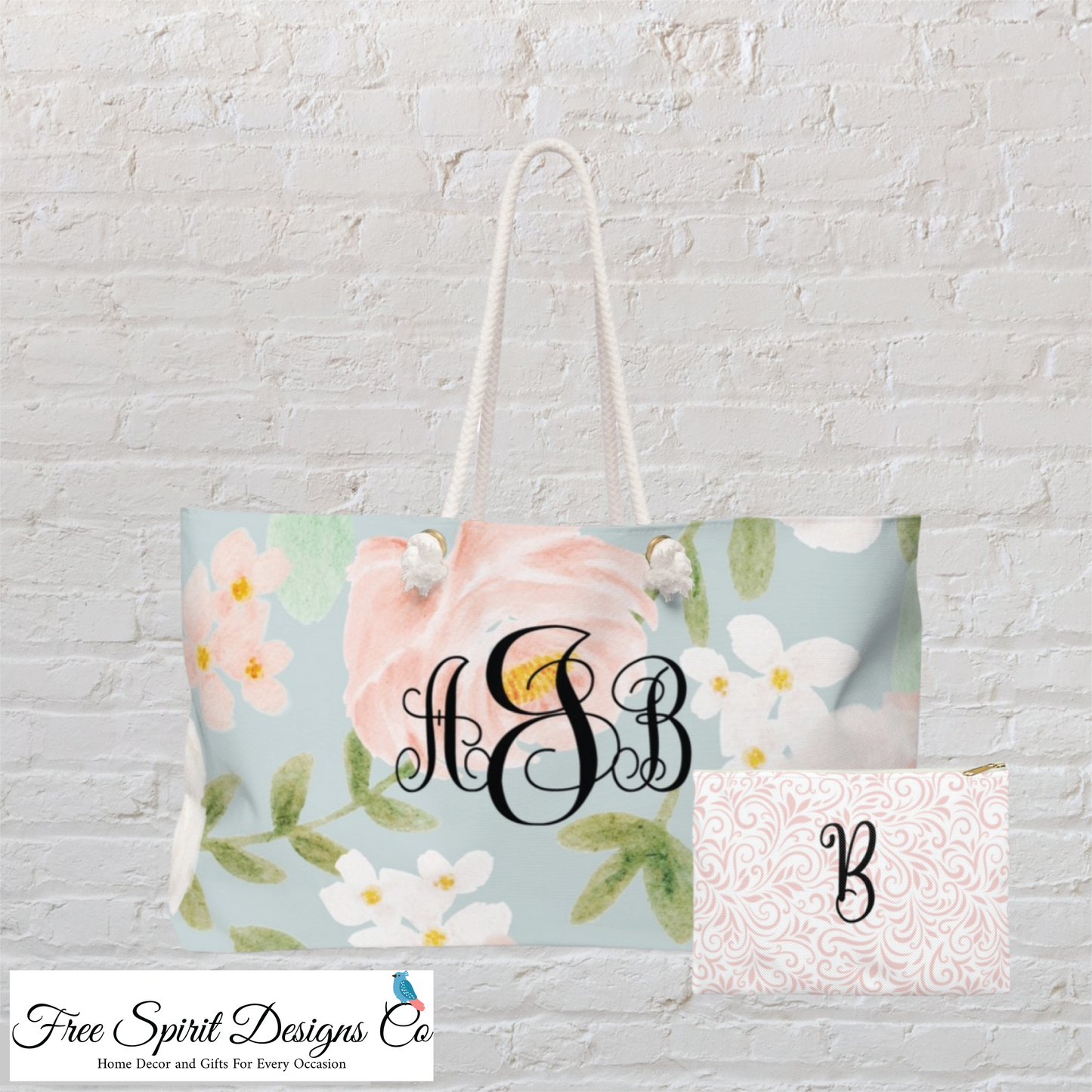 Monogram Soft Floral Large Tote Bag