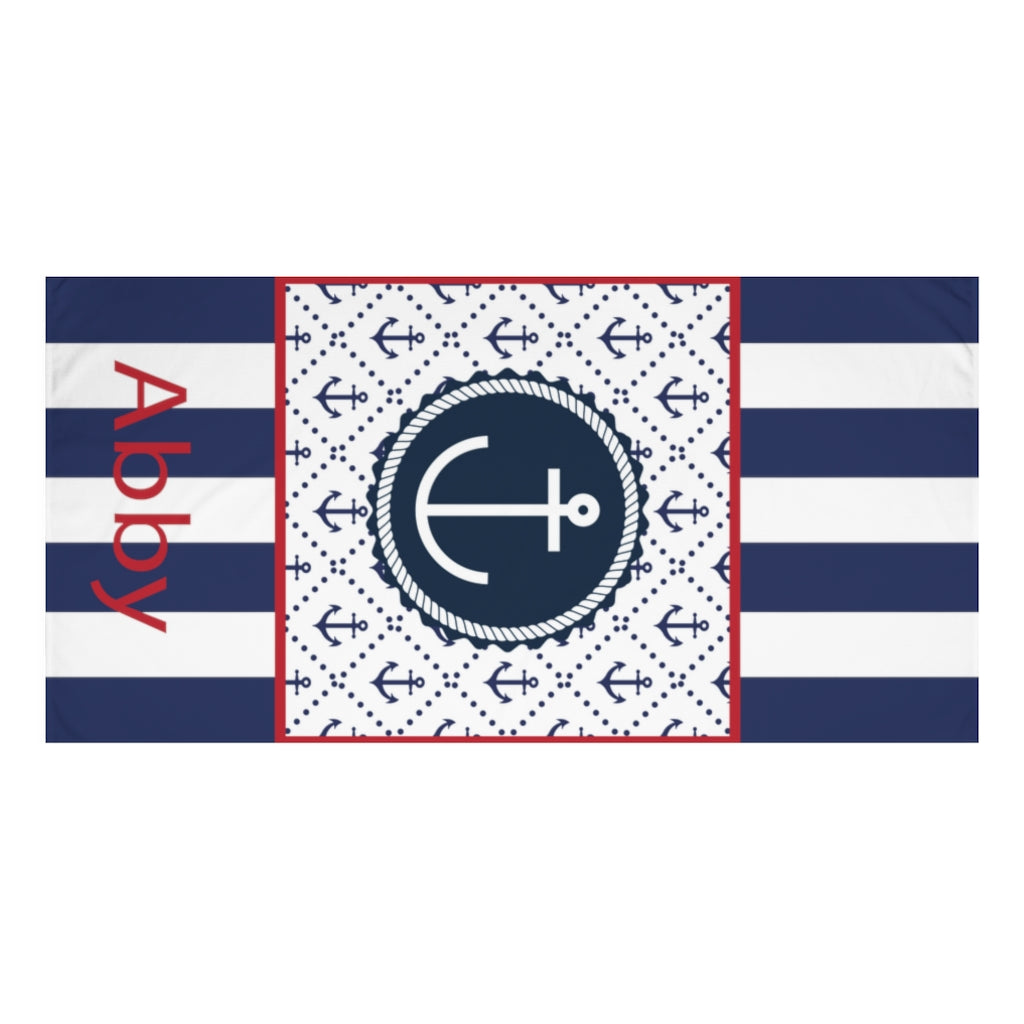 Personalized Nautical Beach Towel