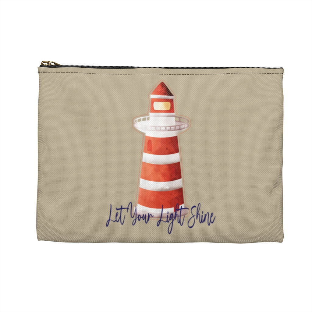 Nautical Lighthouse "Let Your Light Shine" Accessory Pouch | Coordinated with Nautical Anchor Tote Bag