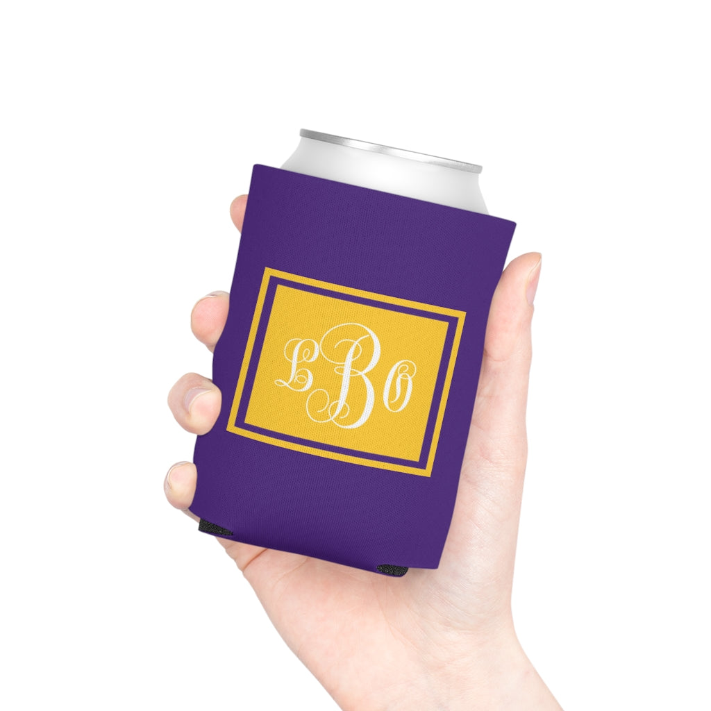 Purple/Gold College Game Day Can Coozie | Team Spirit | Monogram | Personalized