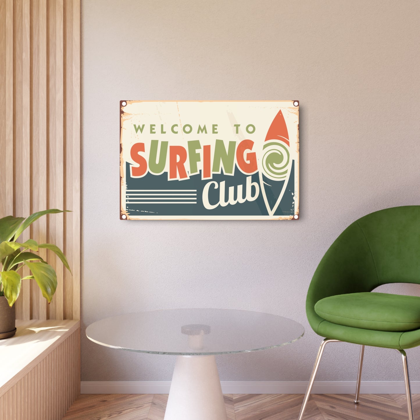 Welcome To Surfing Club Aluminum Sign | Beach House | Ocean Decor | Surf