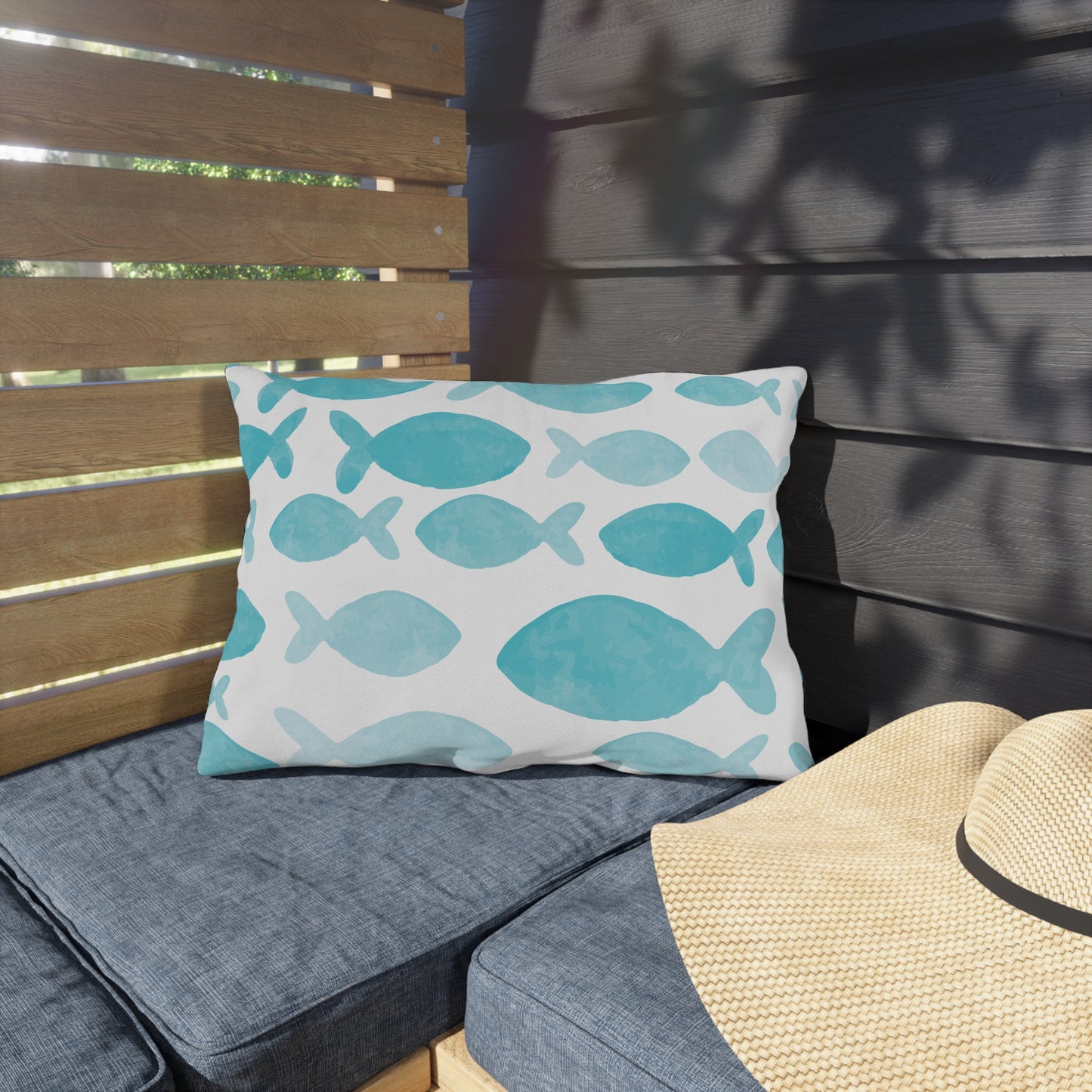 Outdoor Pillow Fish and Beach House Design | Front Porch Pillow | Back Porch Pillow