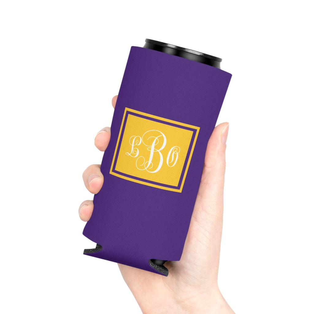 Purple/Gold College Game Day Can Coozie | Team Spirit | Monogram | Personalized