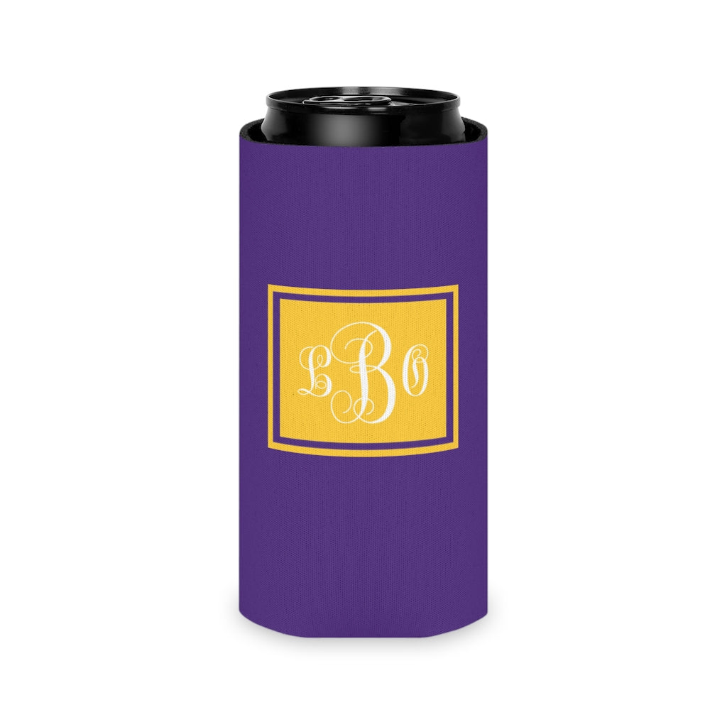 Purple/Gold College Game Day Can Coozie | Team Spirit | Monogram | Personalized