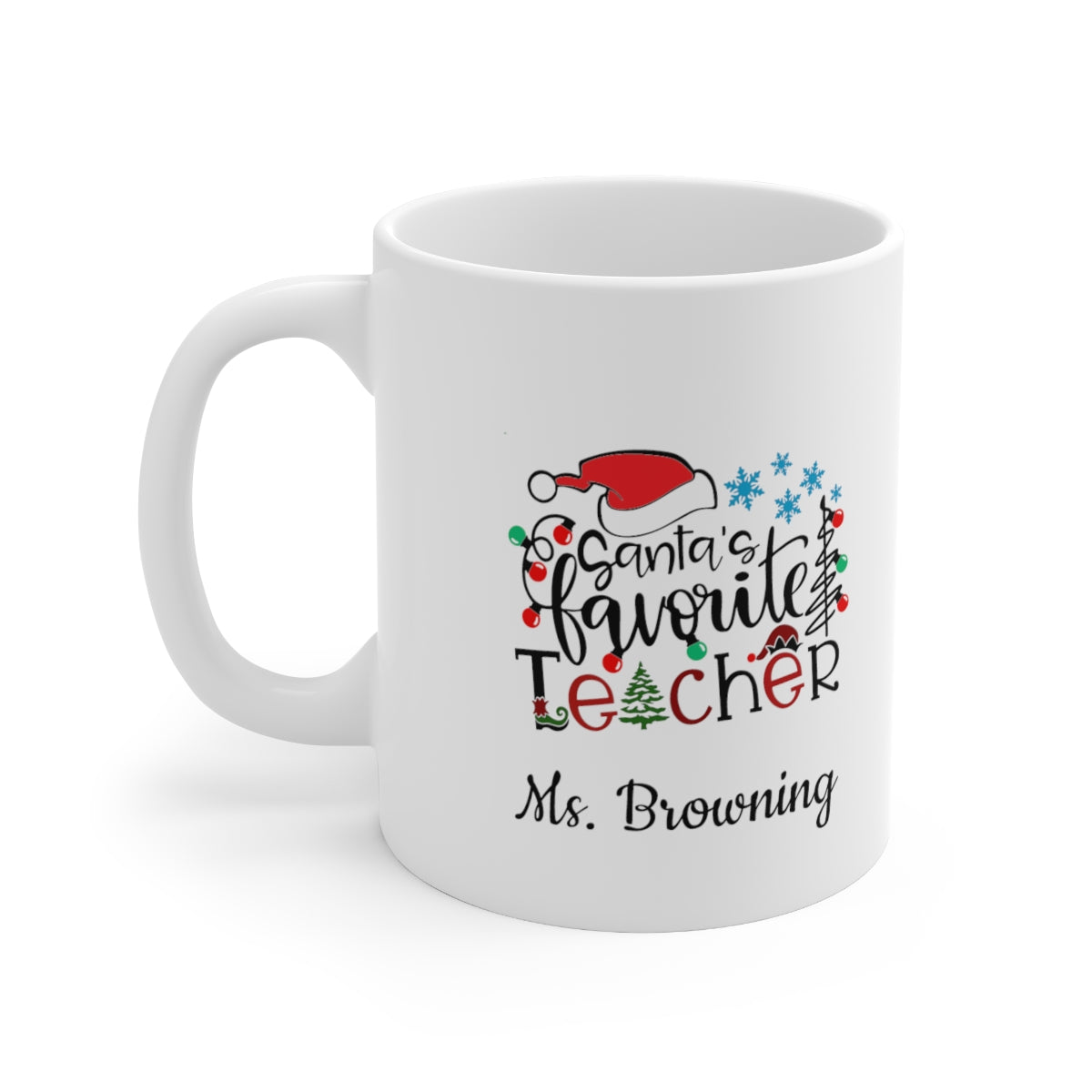 Personalized Santa's Favorite Teacher Ceramic Mug 11oz