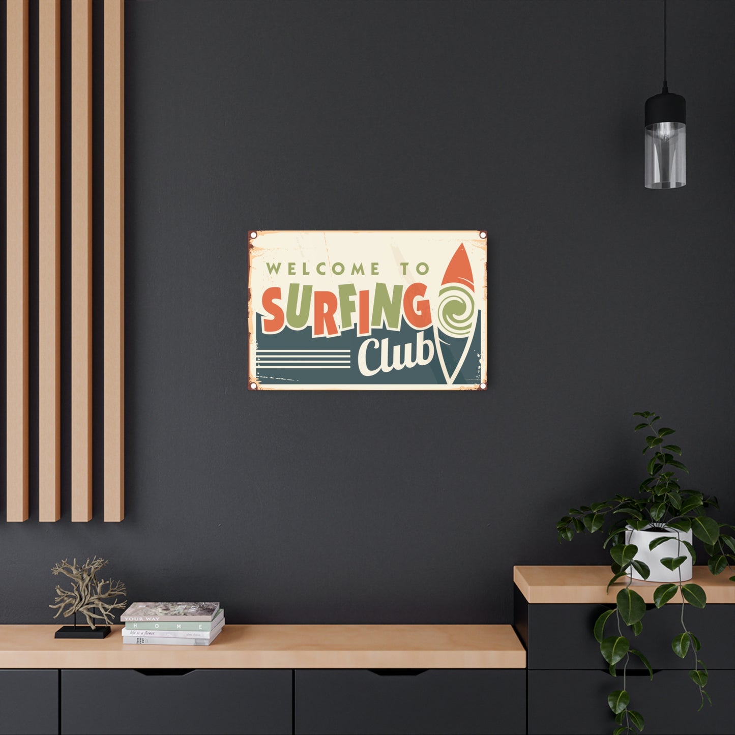 Welcome To Surfing Club Aluminum Sign | Beach House | Ocean Decor | Surf