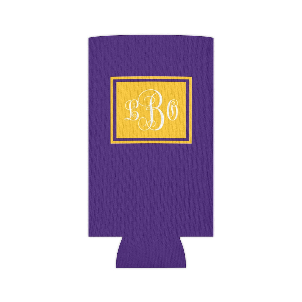 Purple/Gold College Game Day Can Coozie | Team Spirit | Monogram | Personalized