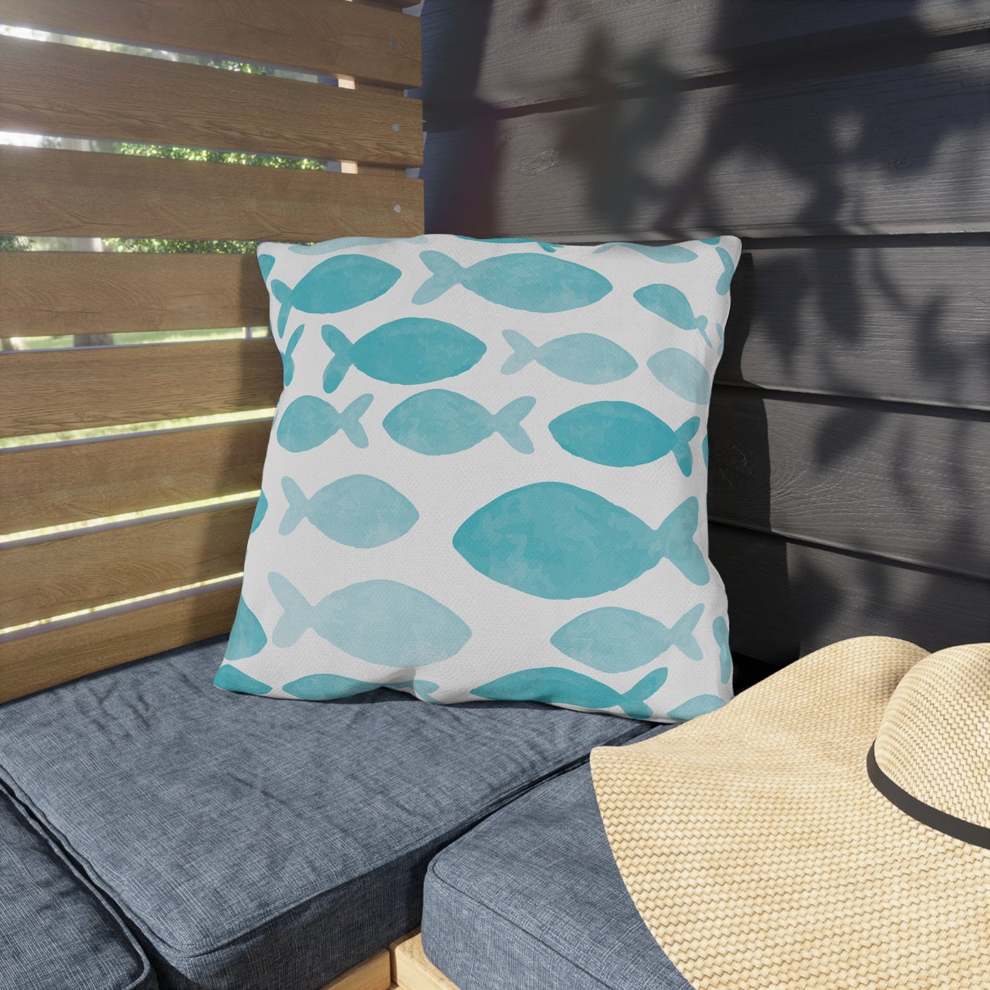 Outdoor Pillow Fish and Beach House Design | Front Porch Pillow | Back Porch Pillow