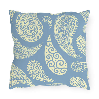 Outdoor Pillow Pale Blue and White Paisley | Front Porch Pillow | Back Porch Pillow