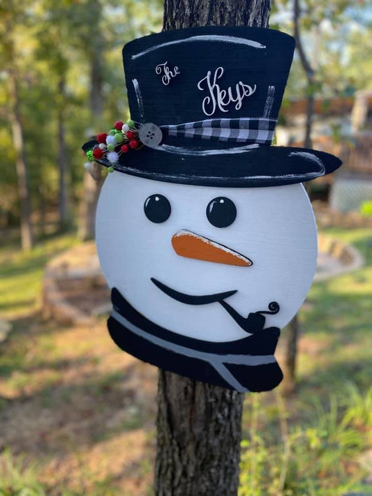 Personalized Snowman Door Hanger