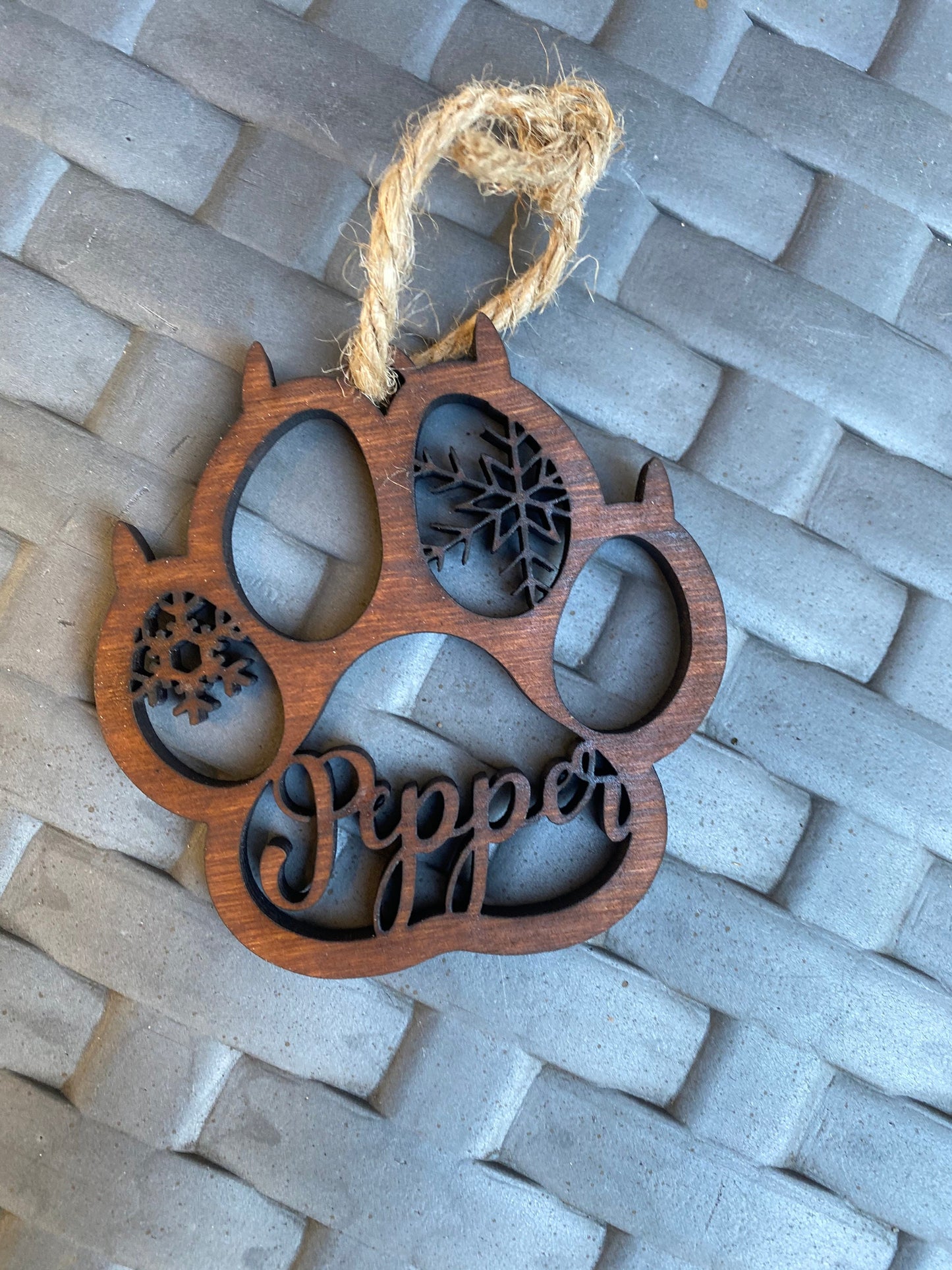 Personalized Paw Ornament | Christmas Ornament | Stocking Name Tag | Animal Lovers | Pet