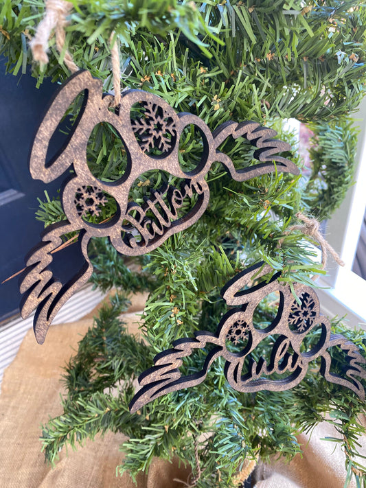 Paw Ornament with Wings and Halo | Christmas Pet Ornament | Paw Prints